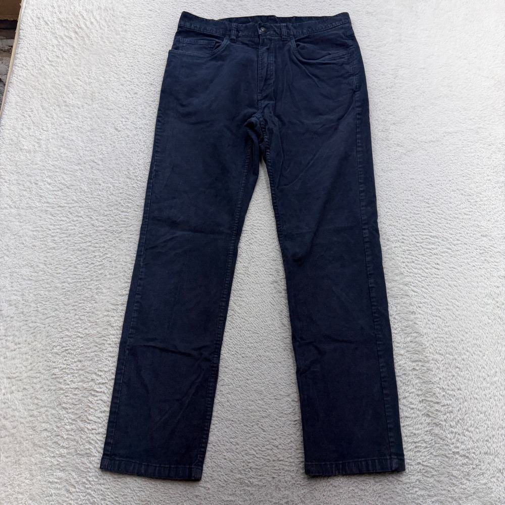 Brooks Brothers Red Fleece Mens Navy Blue Corduroy Pants 32x30 Straight Leg
